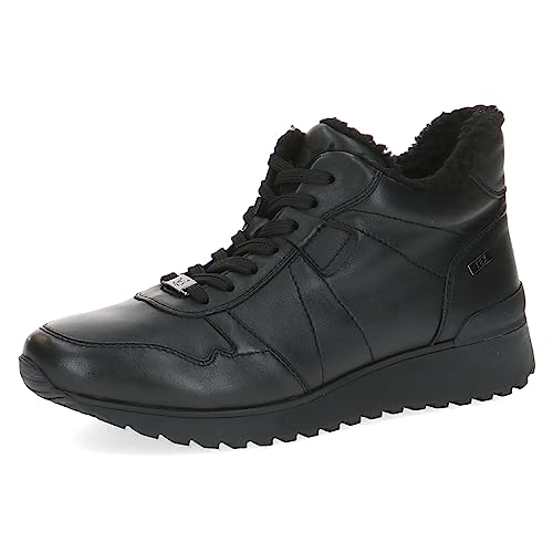 CAPRICE Damen Sneaker hoch mit Fütterung aus Leder Wechselfußbett Weite G, Schwarz (Black Nappa), 36 EU von CAPRICE