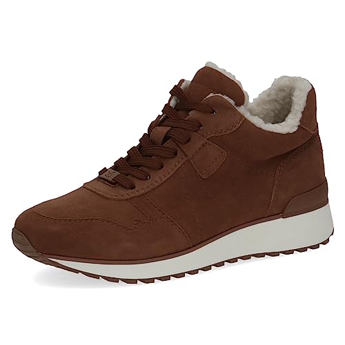CAPRICE Damen Sneaker hoch mit Fütterung aus Leder Wasserabweisend, Braun (Muscat Suede), 42 EU von CAPRICE