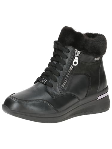 CAPRICE Comfort Damen Sneaker hoch mit Fütterung mit Reißverschluss Wasserabweisend, Schwarz (Black Comb), 37 EU von CAPRICE