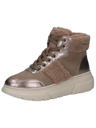 CAPRICE Damen Sneaker hoch mit Fütterung mit Schnürsenkeln Bequem, Braun (Taupe Comb), 37 EU von CAPRICE
