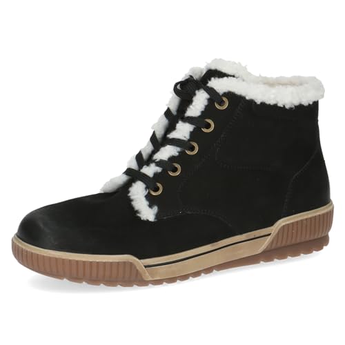 CAPRICE Damen Sneaker hoch mit Fütterung mit Schnürsenkeln Bequem, Schwarz (Black Nubuc), 36.5 EU von CAPRICE