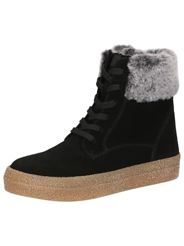CAPRICE Damen Sneaker hoch mit Fütterung mit Schnürsenkeln Bequem, Schwarz (Black Suede), 38 EU von CAPRICE