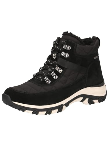 CAPRICE Damen Sneaker hoch mit Fütterung mit Schnürsenkeln Wasserabweisend, Schwarz (Black Comb), 38 EU von CAPRICE