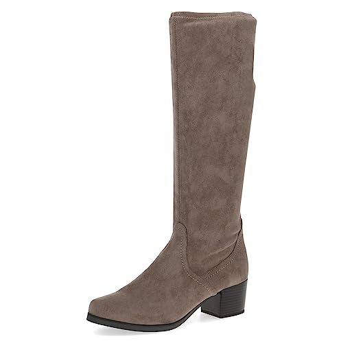 CAPRICE Damen Hohe Stiefel mit Absatz Airmotion bis zum Knie Blockabsatz Weite G, Braun (Cafe Stretch), 42 EU von CAPRICE