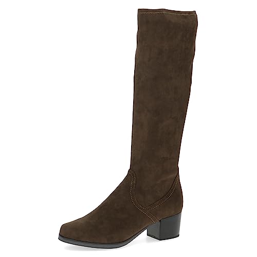 CAPRICE Damen Hohe Stiefel mit Absatz Airmotion bis zum Knie Blockabsatz Weite G, Grün (Khaki Stretch), 40 EU von CAPRICE