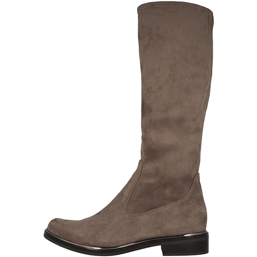 CAPRICE Damen Hohe Stiefel ohne Absatz Airmotion Flach bis zum Knie Weite G, Braun (Cafe Stretch), 37.5 EU von CAPRICE