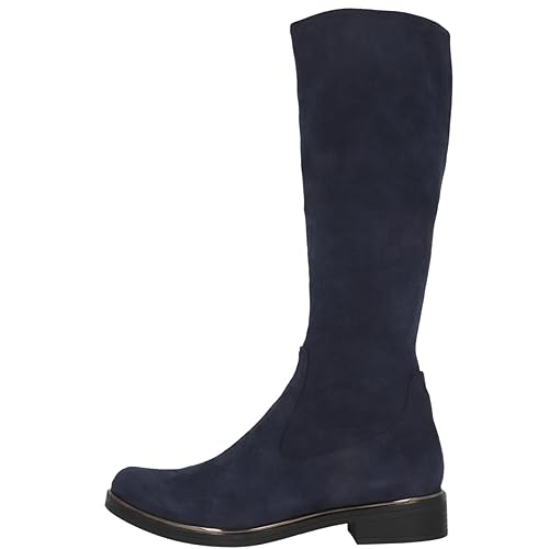 CAPRICE Damen Hohe Stiefel ohne Absatz Airmotion Flach bis zum Knie Weite G, Blau (Ocean Stretch), 39 EU von CAPRICE