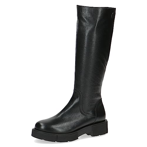 CAPRICE Damen Hohe Stiefel ohne Absatz Airmotion aus Leder Plateau Weite G, Schwarz (Black Nappa), 39 EU von CAPRICE