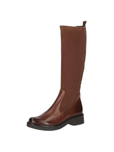 CAPRICE Damen Stiefel mit Absatz Kniehoch mit Reißverschluss, Braun (Cognac Comb), 38 EU von CAPRICE