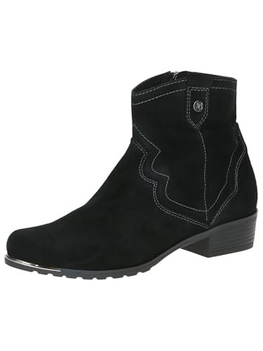 CAPRICE Damen Stiefel mit Absatz aus Leder mit Reißverschluss, Schwarz (Black Suede), 37.5 EU von CAPRICE