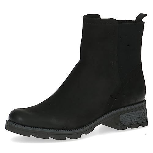 CAPRICE Damen Stiefeletten mit Absatz Airmotion aus Leder Blockabsatz Weite G, Schwarz (Black Nubuc), 37 EU von CAPRICE