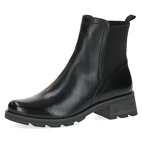 CAPRICE Damen Stiefeletten mit Absatz Airmotion aus Leder Blockabsatz Weite G, Schwarz (Black Nappa), 40 EU von CAPRICE