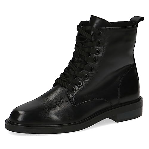 CAPRICE Damen Stiefeletten zum Schnüren aus Leder mit Reißverschluss, Schwarz (Black Nappa), 36.5 EU von CAPRICE