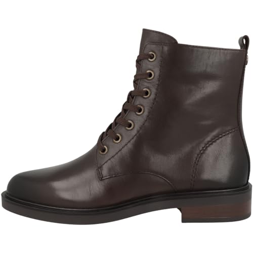 CAPRICE Damen Stiefeletten zum Schnüren aus Leder mit Reißverschluss, Braun (Dk Brown Nappa), 38.5 EU von CAPRICE