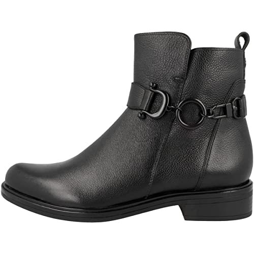 CAPRICE Damen Stiefeletten ohne Absatz aus Leder Flach Weite G, Schwarz (Black Nappa 1), 40.5 EU von CAPRICE