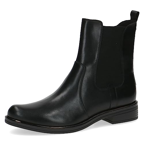 CAPRICE Damen Chelsea Boots Kleiner Absatz Elegant, Schwarz (Black Nappa), 40.5 EU von CAPRICE
