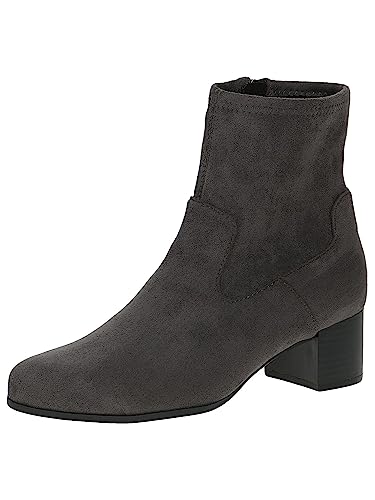 CAPRICE Damen Stiefeletten mit Absatz mit Reißverschluss Vegan, Grau (Dk Grey Str.), 40 EU von CAPRICE