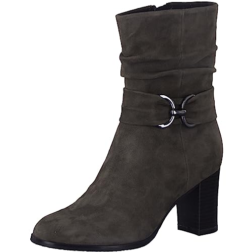 CAPRICE Damen Stiefeletten mit Absatz Memotion aus Wildleder Blockabsatz Weite G, Grau (Stone Suede), 37 EU von CAPRICE