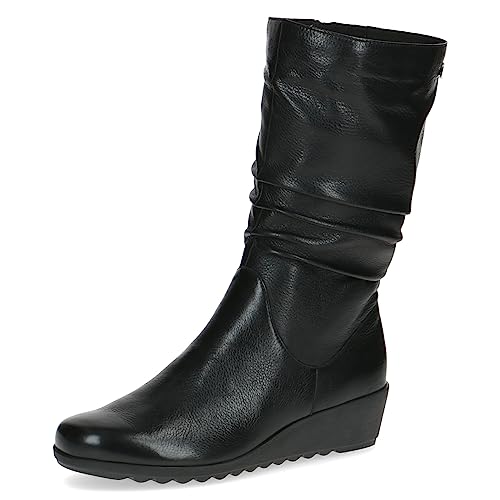 CAPRICE Damen Stiefel mit Absatz Airmotion aus Leder Keilabsatz Weite G, Schwarz (Black Nappa), 38 EU von CAPRICE