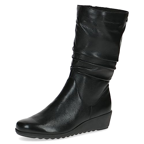 CAPRICE Damen Stiefel mit Absatz Airmotion aus Leder Keilabsatz Weite G, Schwarz (Black Nappa), 39 EU von CAPRICE