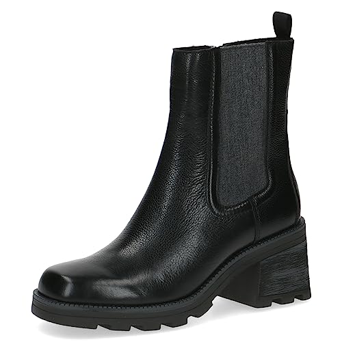 CAPRICE Damen Stiefeletten mit Absatz Memotion aus Leder Blockabsatz Weite G, Schwarz (Black Nappa), 37 EU von CAPRICE