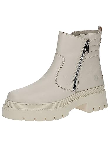 CAPRICE Damen Stiefeletten ohne Absatz Memotion aus Leder Plateau Weite G, Beige (Beige Nappa), 39 EU von CAPRICE