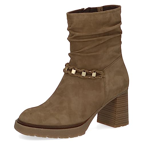 CAPRICE Damen Stiefeletten mit Absatz aus Wildleder Blockabsatz Weite G, Grün (Olive Suede), 38 EU von CAPRICE