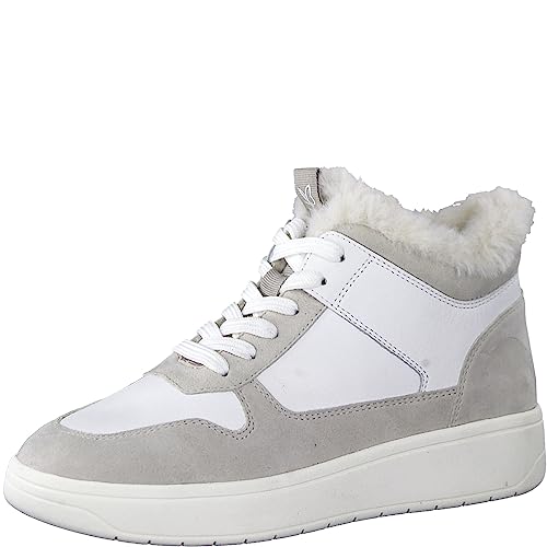 CAPRICE Damen Sneaker hoch mit Fütterung Memotion Winter Fell Weite G, Beige (Lt.Grey/White), 36 EU von CAPRICE