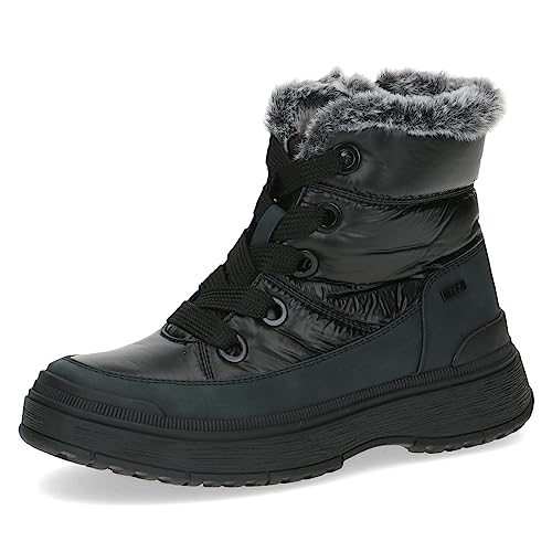 CAPRICE Damen Winterstiefeletten zum Schnüren Airmotion Gefüttert mit Reißverschluss Weite G, Schwarz (Black Comb), 38 EU von CAPRICE