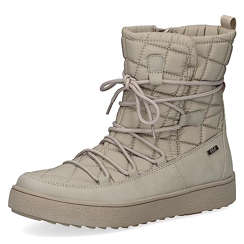 CAPRICE Damen Winterstiefeletten zum Schnüren Airmotion Gefüttert mit Reißverschluss Weite G, Beige (Warm Grey Co), 38 EU von CAPRICE