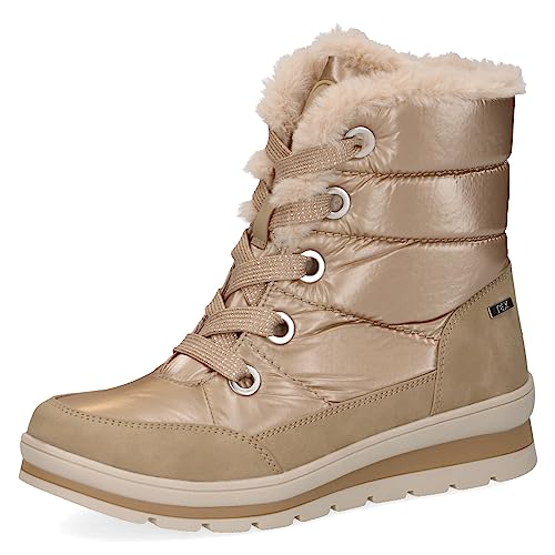 CAPRICE Damen Winterstiefeletten zum Schnüren Airmotion Fell mit Reißverschluss Weite G, Braun (Mud Comb), 37.5 EU von CAPRICE