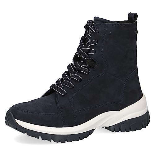 CAPRICE Damen Stiefeletten zum Schnüren Airmotion aus Leder mit Reißverschluss Weite G, Blau (Ocean Suede), 40 EU von CAPRICE