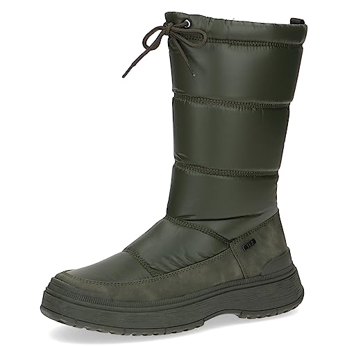 CAPRICE Damen Winterstiefel ohne Absatz Airmotion Wasserabweisend Gefüttert Weite G Vegan, Grün (Khaki Comb), 39 EU von CAPRICE