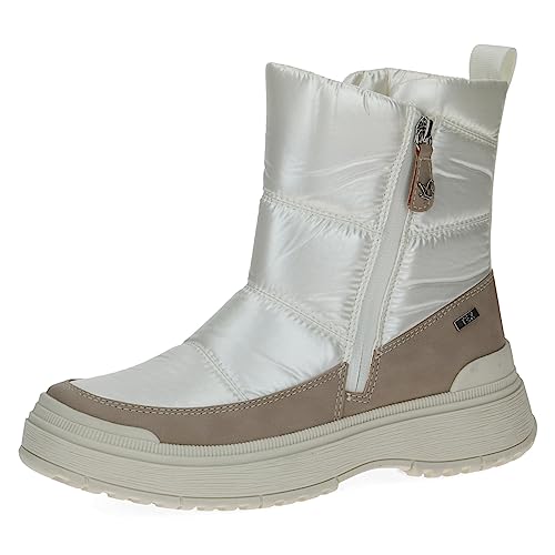 CAPRICE Damen Winterstiefeletten ohne Absatz Airmotion mit Reißverschluss Gefüttert Weite G, Elfenbein (Pearl Comb), 40.5 EU von CAPRICE