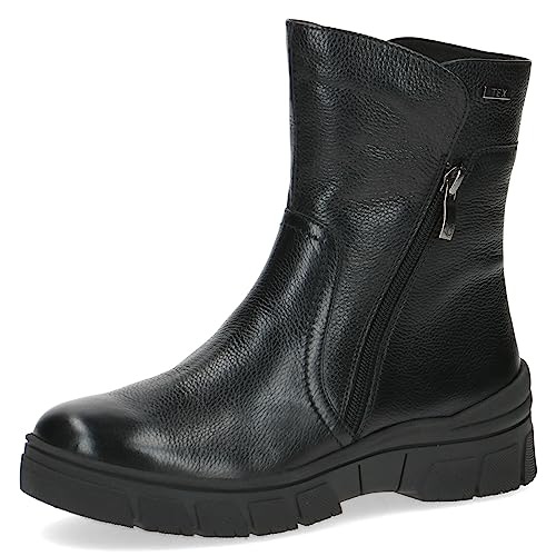 CAPRICE Damen Winterstiefel ohne Absatz aus Leder Wasserabweisend, Schwarz (Black Nappa), 38 EU von CAPRICE