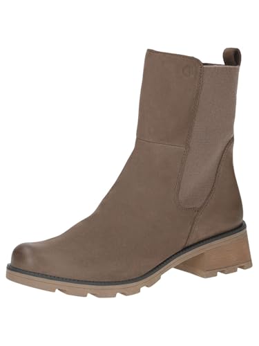 CAPRICE Damen Stiefeletten mit Absatz Elegant mit Reißverschluss, Beige (Taupe Nubuc), 40 EU von CAPRICE