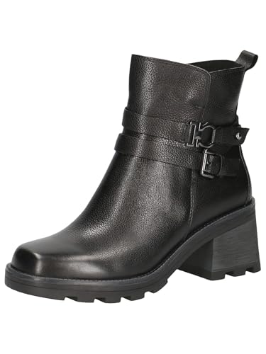 CAPRICE Damen Stiefeletten mit Absatz aus Leder Wasserabweisend, Schwarz (Black Nappa), 41 EU von CAPRICE