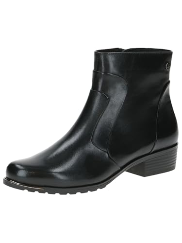 CAPRICE Damen Stiefeletten mit Absatz aus Leder mit Reißverschluss, Schwarz (Black Nappa), 38 EU von CAPRICE