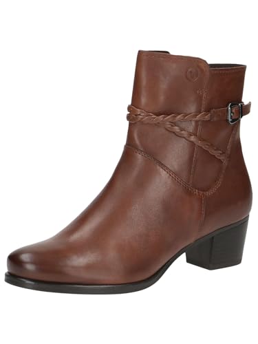 CAPRICE Damen Stiefeletten mit Absatz mit Reißverschluss Elegant, Braun (Cognac Nappa), 40 EU von CAPRICE