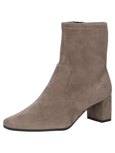 CAPRICE Damen Stiefeletten mit Absatz mit Reißverschluss Vegan, Braun (Cafe Stretch), 39 EU von CAPRICE