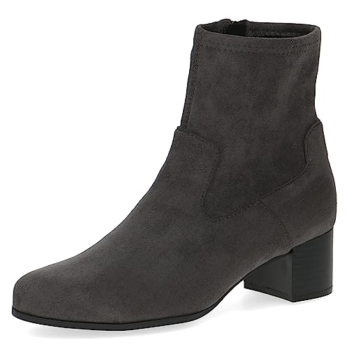 CAPRICE Damen Stiefeletten mit Absatz mit Reißverschluss Vegan, Grau (Dk Grey Str.), 38 EU von CAPRICE