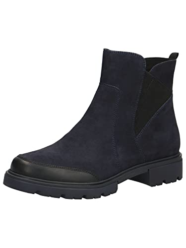 CAPRICE Damen Stiefeletten ohne Absatz Airmotion aus Leder Flach Weite G, Blau (Ocean Suede 1), 41 EU von CAPRICE