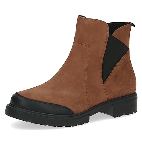 CAPRICE Damen Stiefeletten ohne Absatz Airmotion aus Leder Flach Weite G, Braun (Muscat Suede), 41 EU von CAPRICE