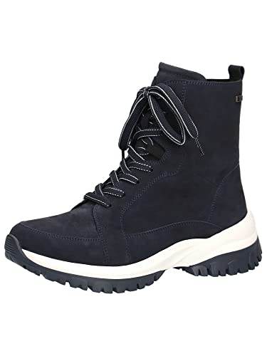 CAPRICE Damen Stiefeletten zum Schnüren Airmotion aus Leder Wasserabweisend Weite G, Blau (Ocean Suede 1), 39 EU von CAPRICE