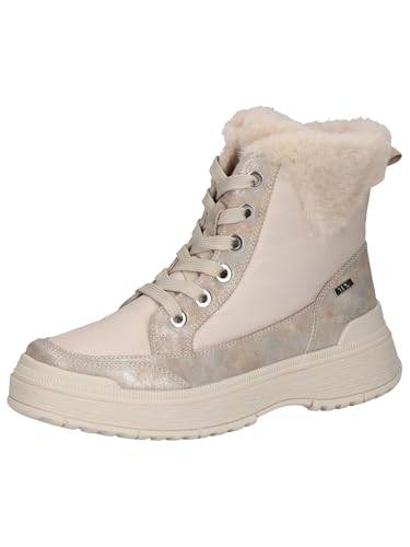 CAPRICE Damen Stiefeletten zum Schnüren Vegan Wasserabweisend, Beige (Cream Comb), 38 EU von CAPRICE
