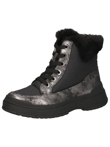 CAPRICE Damen Stiefeletten zum Schnüren Vegan Wasserabweisend, Schwarz (Black Comb), 41 EU von CAPRICE