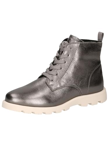 CAPRICE Damen Stiefeletten zum Schnüren aus Leder Bequem, Metallisch (Stone Metallic), 37 EU von CAPRICE
