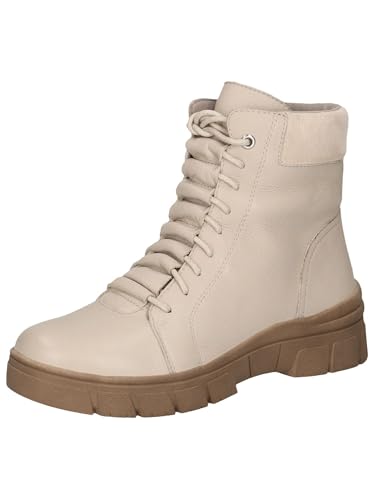CAPRICE Damen Stiefeletten zum Schnüren aus Leder Wasserabweisend, Beige (Beige Nappa), 40 EU von CAPRICE