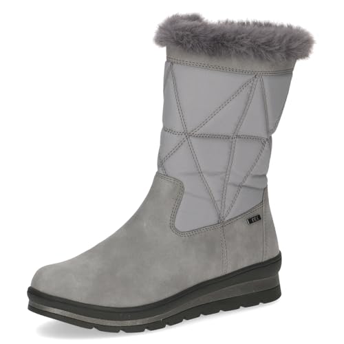 CAPRICE Damen Winterstiefel ohne Absatz Vegan Wasserabweisend, Grau (Grey Comb), 40.5 EU von CAPRICE