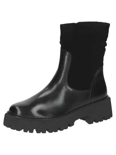 CAPRICE Damen Winterstiefel ohne Absatz aus Leder Gefüttert, Schwarz (Black Comb), 41 EU von CAPRICE